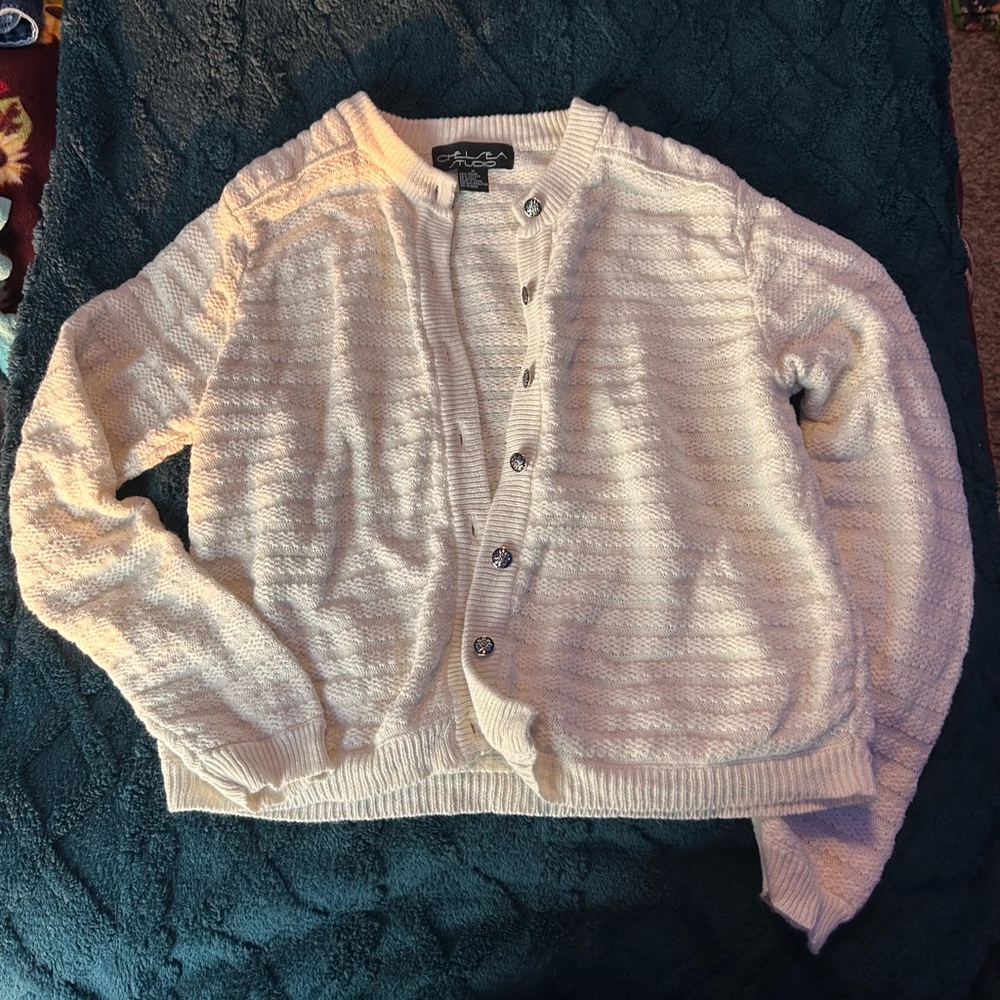 Vintage White Cardigan Sweater
